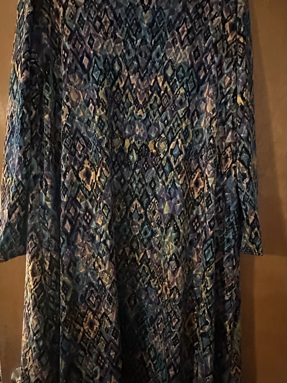 LuLaRoe Blue Multicolor Geometric Long Sleeve Tunic